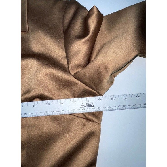 DONNA RICCO Golden Brown Dressy Cocktail Long Skirt Suit Size 10 - Picture 12 of 16